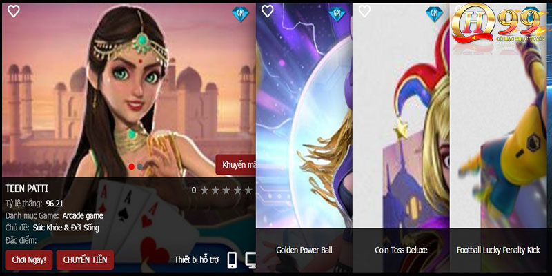 Các trò chơi tại Casino QH99